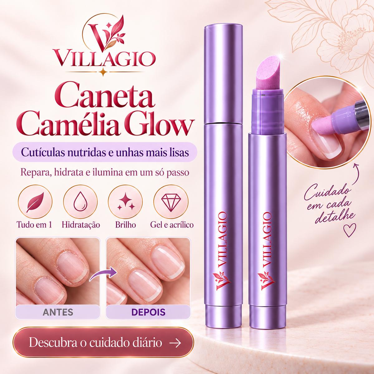 Caneta Camélia Glow