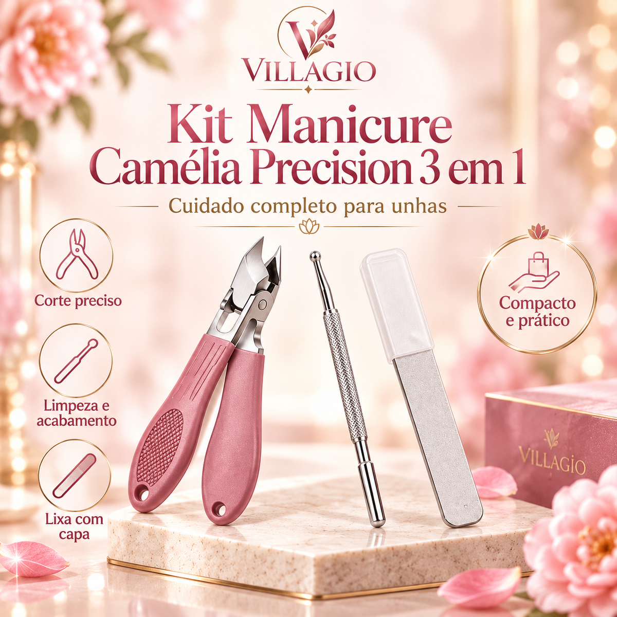 Kit Manicure Camélia Precision 3 em 1
