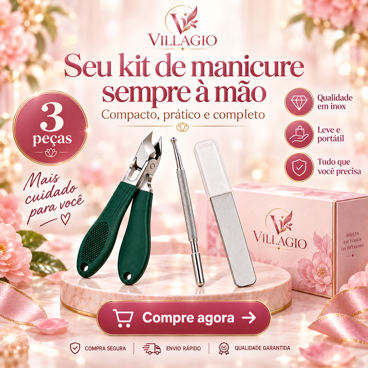 Kit Manicure Camélia Precision 3 em 1
